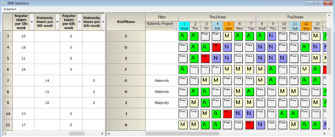 How can I constrain the number of work hours per week with Monday as the starting point of the week?