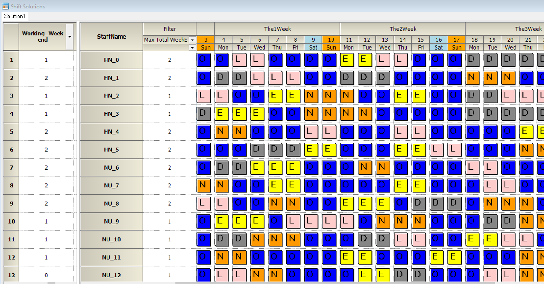 Total working week-ends more general and smarter way