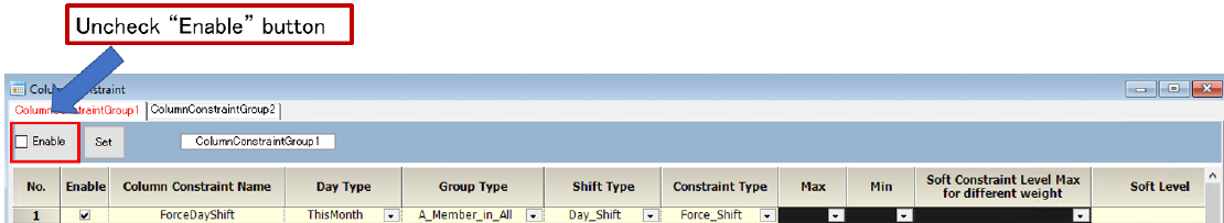 Constraint Group On/Off