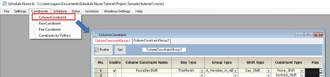 Column Constraints